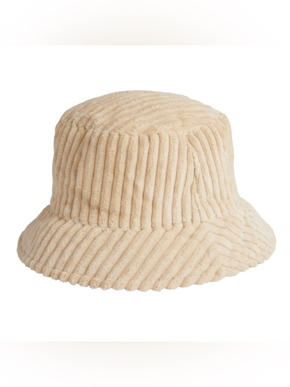 Rubi Bella Cord Ribbed Cream Bucket Hat OS